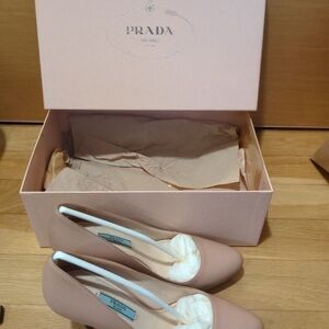 Prada Women's Blush Leather Heels